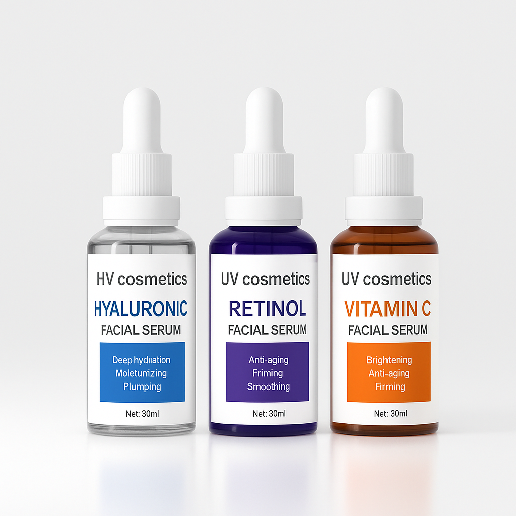 UV Facial Serum Trio – Hyaluronic Acid, Retinol & Vitamin C