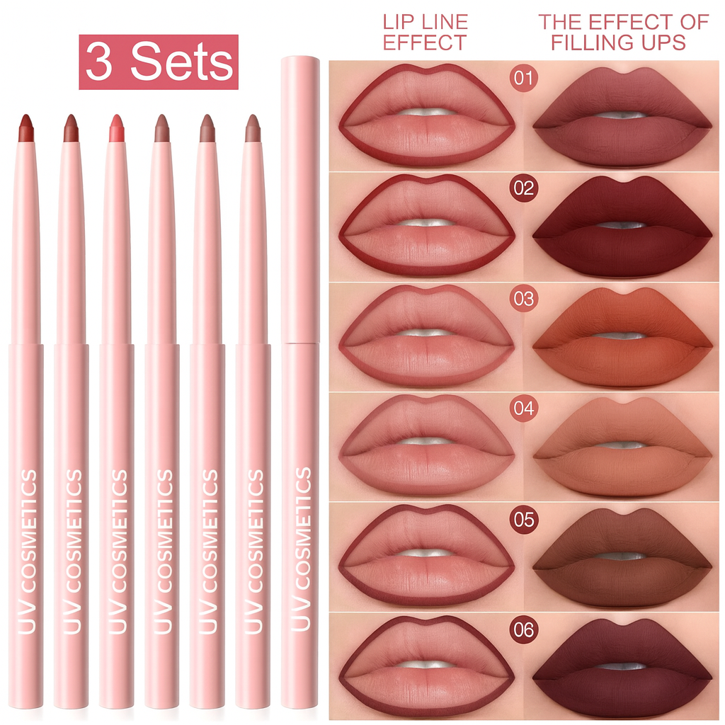 UV COSMETICS Lipliner Set – 3-in-1 Luxe Precisie Potloden