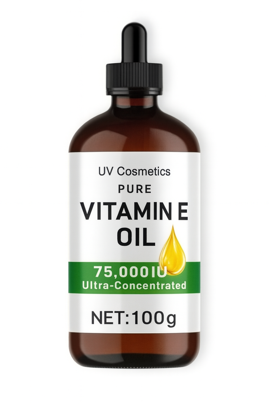 UV Cosmetics Pure Vitamin E Oil – 75,000 IU Ultra-Concentrated