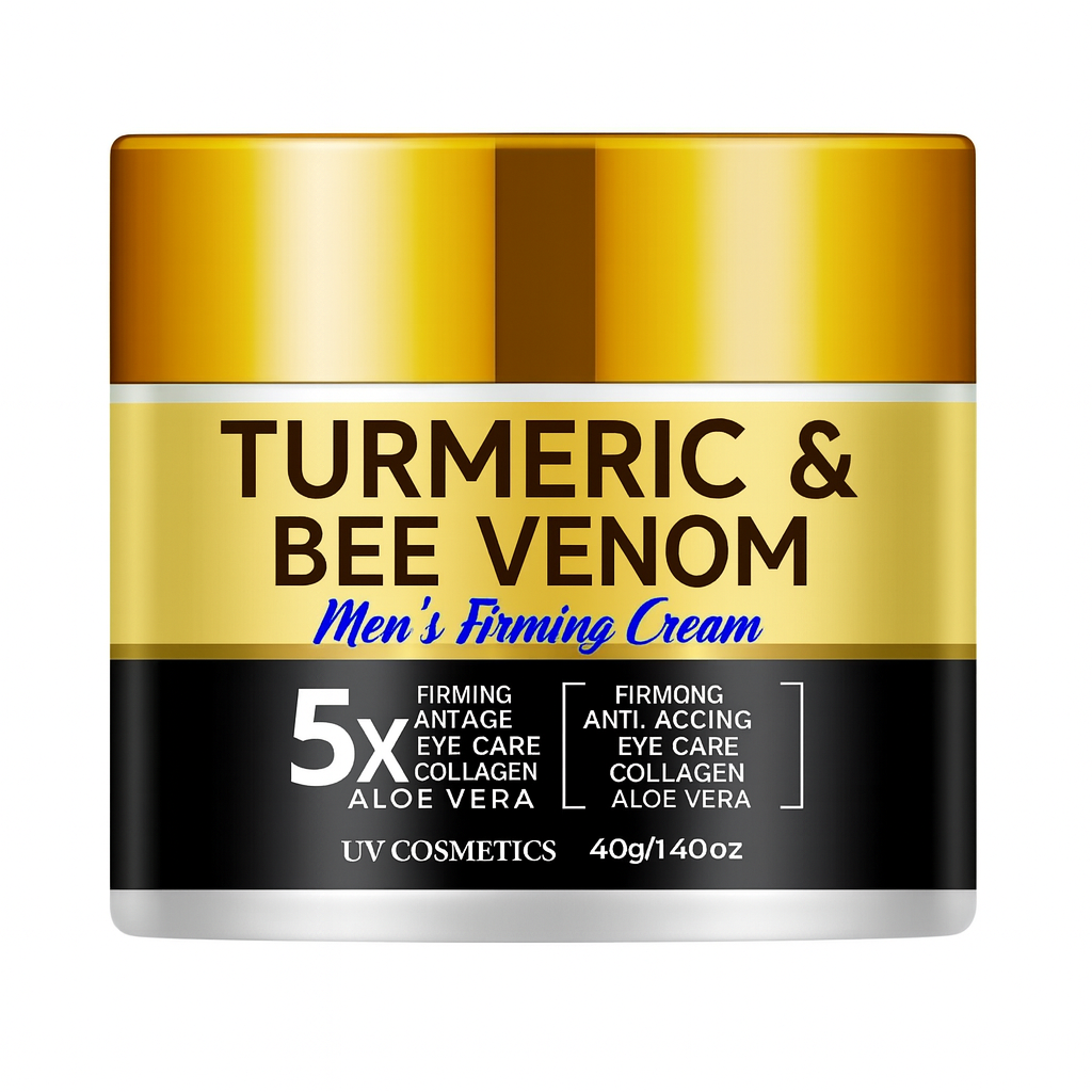 UV Cosmetics Turmeric & Bee Venom Men’s Firming Cream – 5x Action Formula