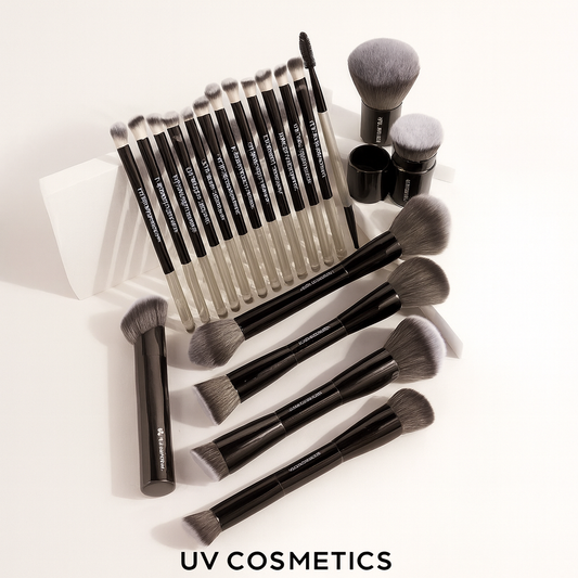 UV COSMETICS 20 pcs/set Pro Makeup Brushes | Double Ended Foundation, Concealer, Blush & Eyeshadow Brush Set