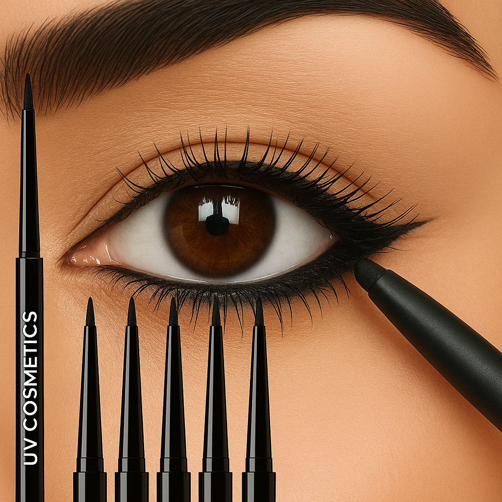UV COSMETICS 5-Pack Waterproof & Smudge-Resistant Eyeliner Pencils – Black