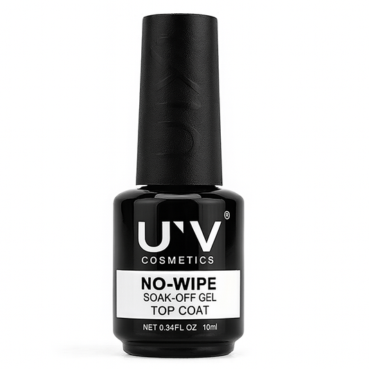UV Cosmetics No-Wipe Soak-Off Gel Top Coat – Long-Lasting High Gloss Finish (10ml)